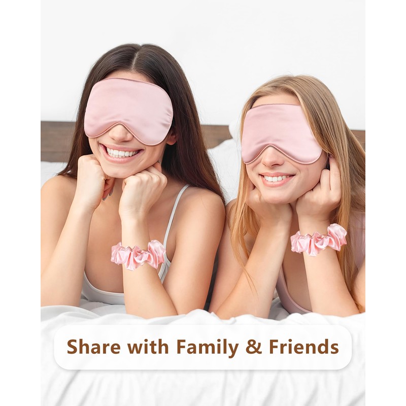 JroyJoy 2 Sets Silk Sleep Mask & Scrunchies Gift Sets