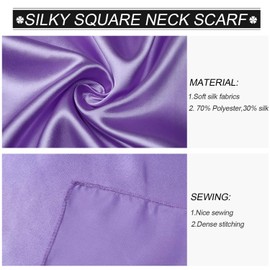 SATINIOR 15 Pieces Women Square Neck Scarf Mixed Solid Colored Neckerchief Head Wraps Scarf Bandana