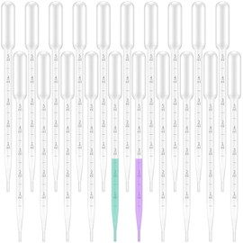 Pack of 20 pipettes, pipettes, plastic pipettes, pipette 5 ml, pimpette, transfer pipettes made of plastic, with scale, for laboratory testing, experiment, essential oils (5 ml)