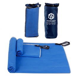 HOEAAS 2 Pack Microfiber Camping Towels, Quick Dry Towel, Super Absorbent Ultra Compact Travel Towel Soft Lightweight Sports Towel for Sweat Fast Drying Towels for Pool,Gym,Hiking,Backpacking,Fitness