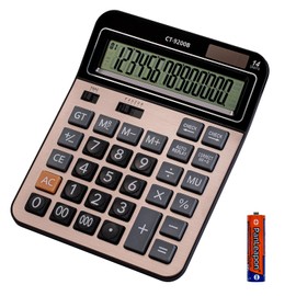 HIHUHEN Large Computer Electronic Calculator Counter Solar & Battery Power 14 Digit Display Multi-Functional Big Button for Business Office School Calculating (HY-9200B)