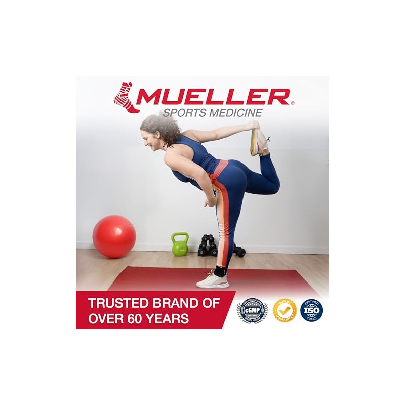 Mueller Estabilizador de tobillo ajustable, negro, talla única