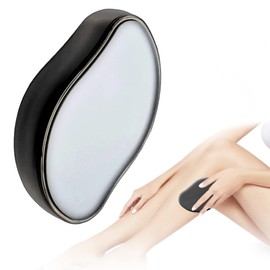 Crystal Hair Eraser for Women and Men, New Reusable Hair Eraser for Back Arms Legs , Painless Exfoliation Crystal Hair Removal Tool, Matt Black