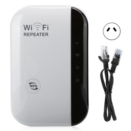 Repeater WiFi Signal Amplifier 300M Ethernet Port Wall‑Mount White for WPS Button