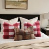 decorUhome Faux Fur Plaid Throw Pillow Covers 18X18 Set of