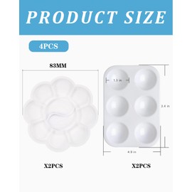 AORHOFJ Set of 4 Painting Tray, Paint Tray, Mini Mixing Palette, Watercolour Palette, Plastic Art Painting and Craft Classes for Watercolour, Oil Painting, Acrylic Painting