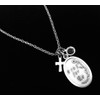 Saint Dymphna Necklace Silver Catholic Medal Trendy Inspirational Gift for