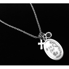 Saint Dymphna Necklace Silver Catholic Medal Trendy Inspirational Gift for Her