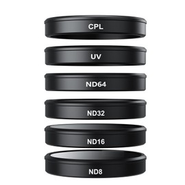TELESIN 6-Pack Lens Filter Kit for DJI Osmo Action 3 Action 4 5 Accessories, CPL Polarizing UV Effect ND8 ND16 ND32 ND64 Neutral Density HD Ultra Thin Lens Protector for DJI Action 3 4 5 Camera