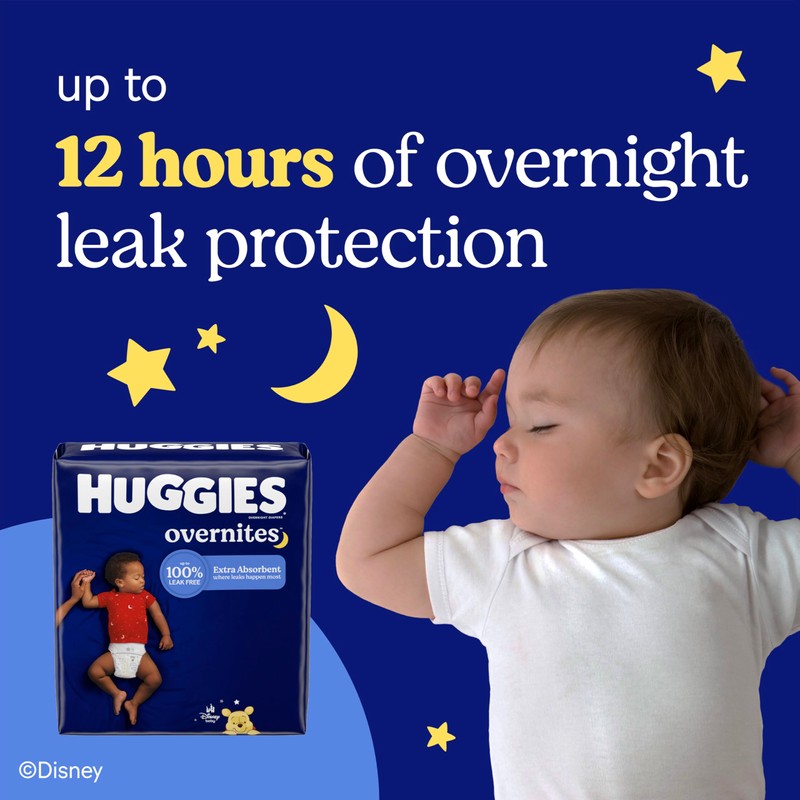 Huggies Overnites Size 7 Overnight Diapers (41+ lbs), 36 Ct,