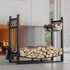 Fire Beauty Fireplace Log Rack with Kindling Holder and Firewood