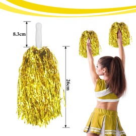 siawadeky Samcos Pom Poms, Set of 12, Cheer Poms, Cheer Kids, Dance, Cheerleader Pom Poms, Cheering Supplies, Includes Handles, Cheer Girls, Sports Festivals, Sports Festivals, Dance, Support Products, Total Length: Approx. 15.7 inches (40 cm)