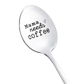 Mama Gifts Spoon from Daughter Son Mama Needs Coffee Spoons for Mom Mama Mothers Day Birthday Gifts for Mama Mother Coffee Lover Gift for Mama Mommy Engraved Mama Coffee Spoon
