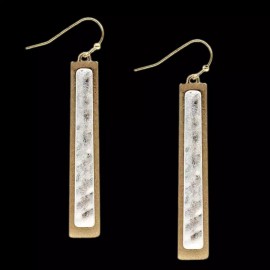 Unbranded Bar Two Tone Dangle Earrings Silver and Gold