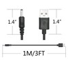 2Pcs USB to DC 3.5mm x 1.35mm Power Cord 3FT,
