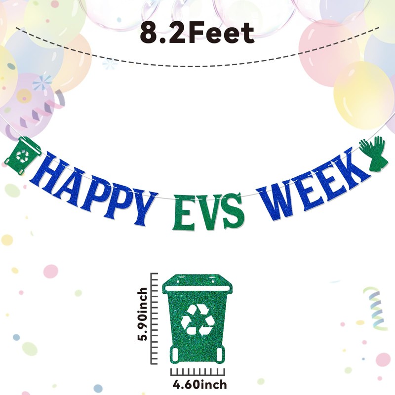 Happy EVS Week Banner - Environmental Services Week Decor, Happy