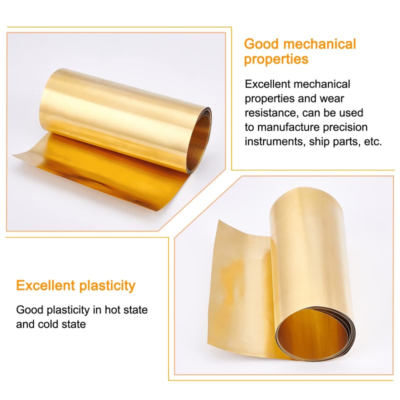 OLYCRAFT Gold Brass Sheet Metal Foil Plate 0.1 mm Brass
