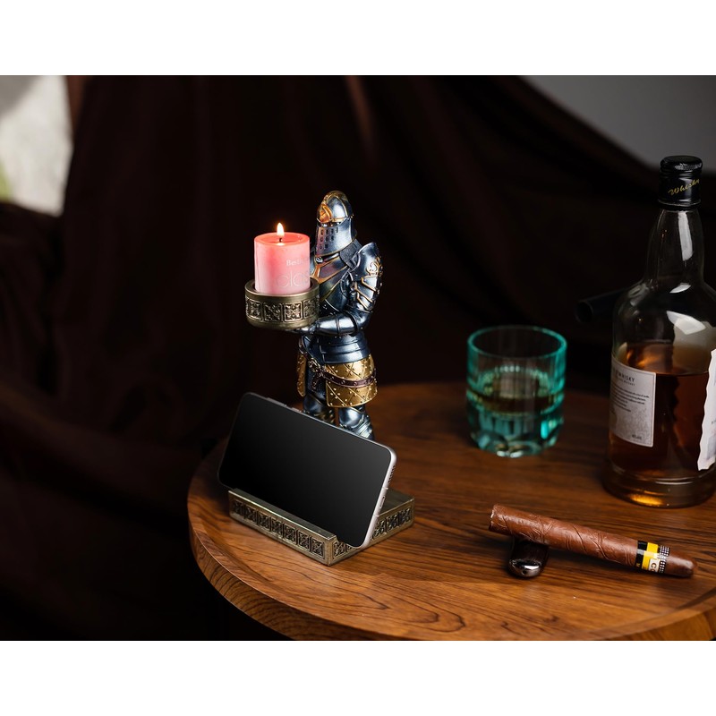 HDMbigmi キングズガード スタンドアップナイトキャンドルスティックホルダー 樹脂製 ティーライトホルダー 戦士 携帯電話スタンド ペンホルダー キャンドルホルダー レストラン、祭壇、ホームテーブル用