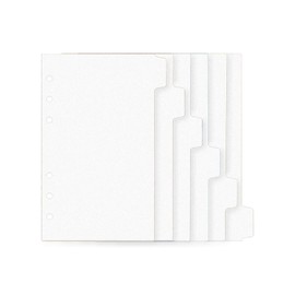 NatSumeBasics A6 Binder Dividers Frosted 6-Tab 6 Rings Planner Inserts Clear Index Tabs Loose Leaf Binders Accessories Refill Category Tab Pages (Frosted A6)