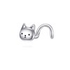 UCADRIT Cat Nose Stud Sterling Silver Cute Corkscrew Nose Ring