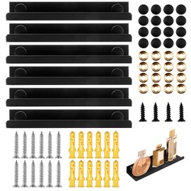 LANAFAY 6Pack Vinyl Wall Mount, Black Metal Vinyl Holder Record Display, Floating Shelves for Vinyl Record, Shelf Record Wall Mount Stand, Shelf Wall Mount for Vinyl Record Storage in Office Home