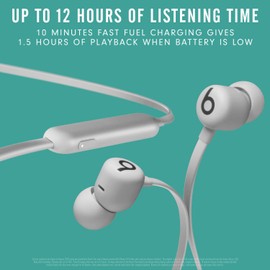 Beats Flex Wireless Earphones – Apple W1 Headphone Chip, Magnetic Earbuds, Class 1 Bluetooth, 12 Hours of Listening Time, Built-in Microphone - Grey