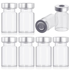5ml Glass Vials for Injection, with Self Healing Injection Port, Transparent Sealed, Empty Vials for Injection (50, 5ml)