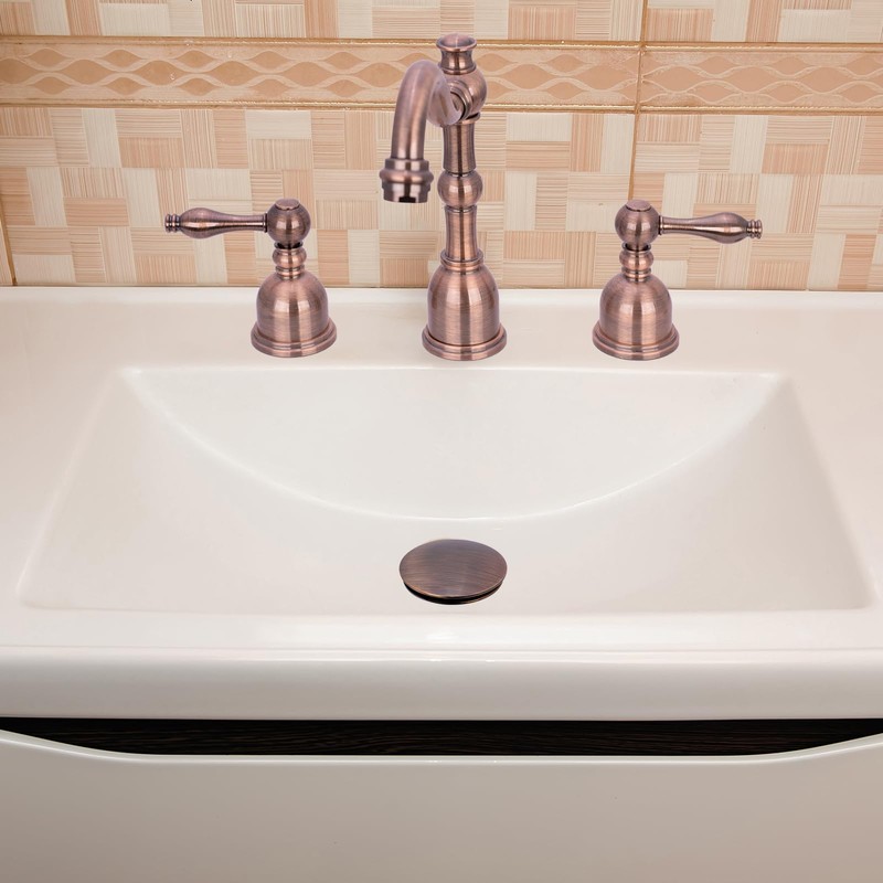Akicon Push Button Antique Copper Finish Bathroom Sink Drain Stopper