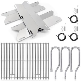 Criditpid Grill Replacement Parts for Jenn Air 720-0336, 7200336, 720-0511 3 Burner Gas Grills, Cooking Grates, Heat Plates Tent, Burners and Igniters kit for Jennair Grill Replacement Parts 720-0336.