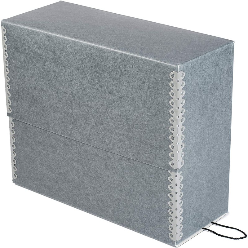 Lineco Archival Document Storage Box with Metal Edge, Acid-Free Gray