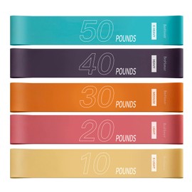 BroHonor Resistance Bands, Resistance Exercise Bands for Legs and Glutes, Home Fitness, Stretching,Physical Therapy, Pilates Flexbands,Workout Bands-Set of 5