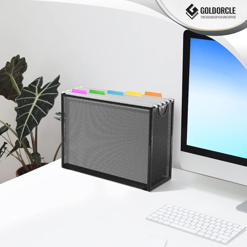 GoldOrcle Hanging File Organizer, Letter-size File Holder Filing Box with
