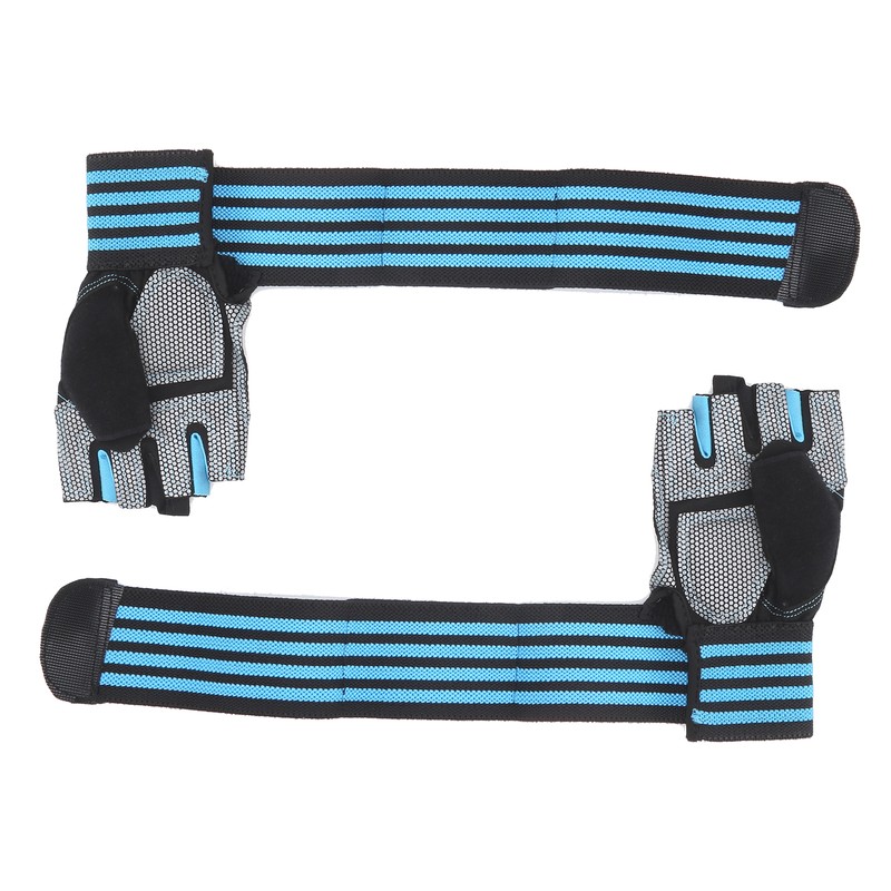 Half Finger Adjustable Cycling ShockAbsorbing Gloves AntiSlip Bicycle Gloves Blue(Blue