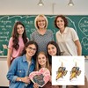 Teacher Pencil Bow Earrings for Women Leopard Print Bow Dangle
