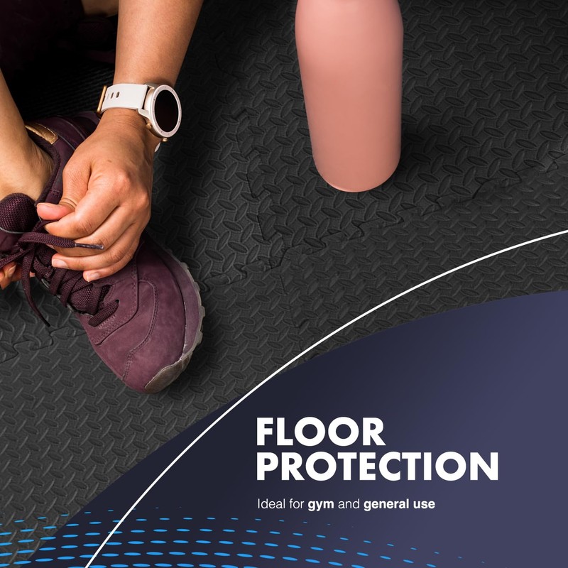 KAYMAN Gym Floor Nonslip Mats, Interlocking, EVA Foam Exercise Floor