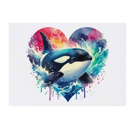 'Orca Splashing In Ocean Waves' Temporary Tattoo - Water Resistant, Skin-Safe, Non-Toxic Transfer (TO00074039)