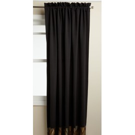 LORRAINE HOME FASHIONS Plumage 53-inch x 84-inch Tailored Panel, Black