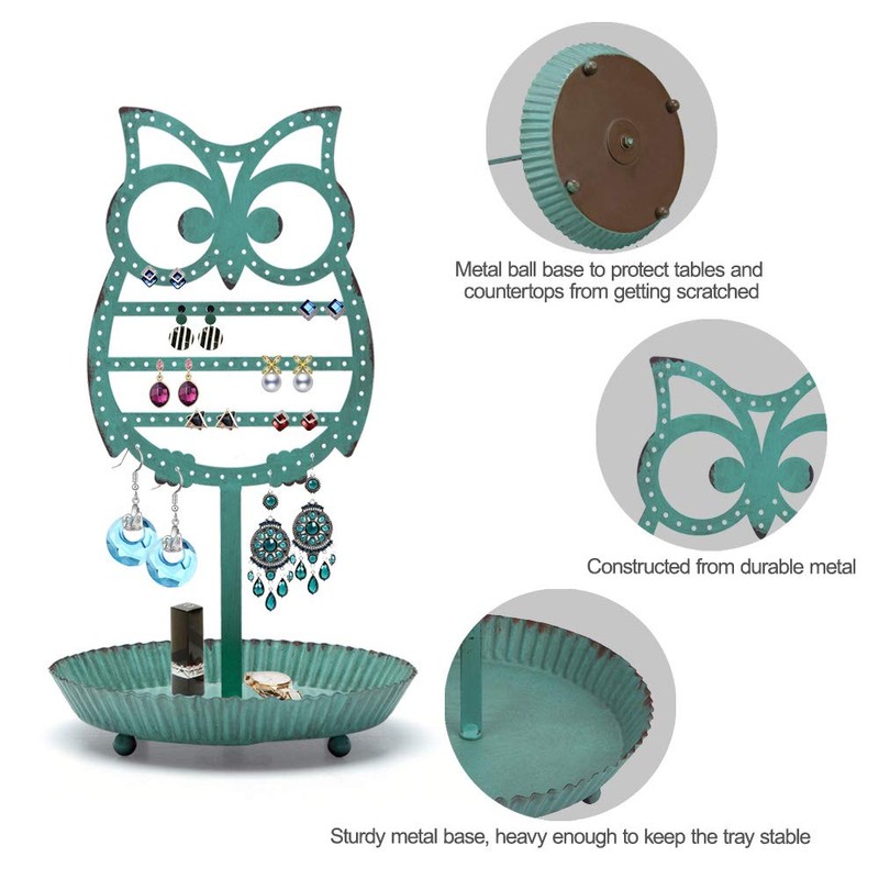 NIKKY HOME Earring Holder Stand Hanging Organizer Metal Jewelry Tree