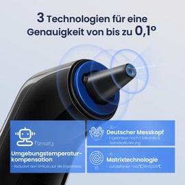 Ear Thermometer for Baby Adults, Ear Fever Thermometer with Age Measurement and Colour-Coded Temperature Display, Digital Infrared Thermometer with 21 x Disposable Protective Caps