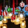 Set of 30 Christmas Baubles Plastic Red White Christmas Tree