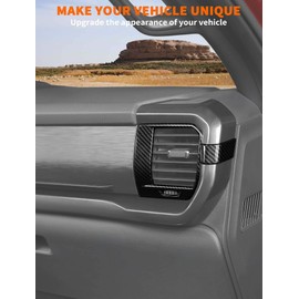 Savadicar Carbon Fiber Interior Accessories - Ac Vent Trim Cover for Ford F150 (2021-present) - Premium Texture Interior Decor Upgrade Option, 4-Piece Set