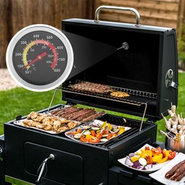 BBQ Grill Thermometer, 7 Cm Dial 50~800℉ Stainless Steel Temperature Meter Professional Oven BBQ Smoker Temp Gauge for Barbecue Cooking