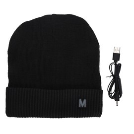 USB Rechargeable Heating Hat Winter Outdoor Warm Fast Heating Breathable HatBlack Brim