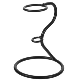 Luxshiny Ice Cream Stand Single Ice Cream Cone Holder with Base Metal Ice Cream Display Rack Waffle Cone Stand Cone Snack Holder Black Iron 5.11X3.93 Inch