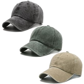 RNFENQS 3 Pack Vintage Baseball Cap Adjustable Distressed Dad Hat for Men Women