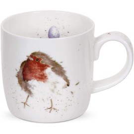 Royal Worcester Wrendale Designs Mug - Garden Friend Robin, 11 oz