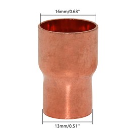 YTKavq Copper Reducing Coupling Pipe Fittings, 1/2 x 5/8 Inch ID for HVAC Units, Refrigeration or Hydraulic Applications, Etc,Pack of 5