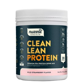 Nuzest - Pea Protein Powder - Clean Lean Protein, Premium Vegan Plant Based Protein Powder, Dairy Free, Gluten Free, GMO Free, Protein Shake (1.1 Pound (Pack of 1), Wild Strawberry)