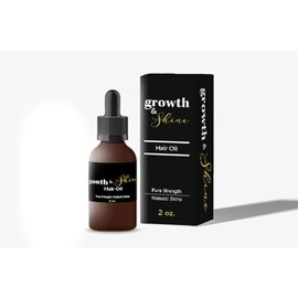 Growth & Shine Natural Hair Oil, 2 oz, 100% Natural Ingredients, Pure Strength Formula
