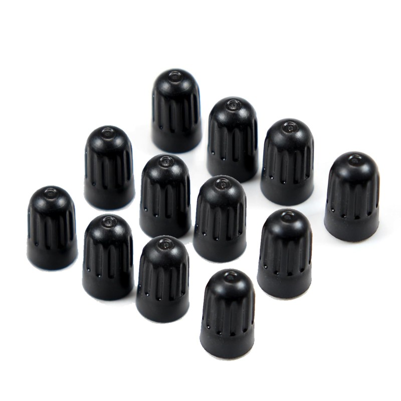 Dsycar 12 Pack TPMS Tire Valve Stem Caps, Black Plastic